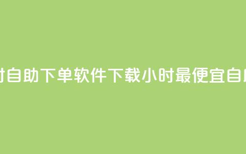 最便宜24小时自助下单软件下载(24小时最便宜自助软件下载)  第1张