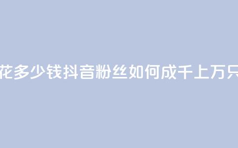 抖音粉丝一千花多少钱(抖音粉丝如何成千上万只花少钱?) 第1张 抖音粉丝一千花多少钱(抖音粉丝如何成千上万只花少钱?) 第1张