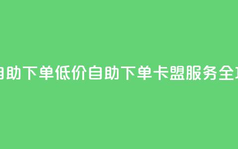 卡盟低价自助下单 - 低价自助下单卡盟服务全攻略。  第1张