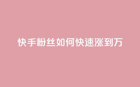 快手粉丝如何快速涨到1万,快手如何快速获得100赞 - 子潇网络老马低价下单 如何快速1元100赞 第1张 快手粉丝如何快速涨到1万,快手如何快速获得100赞 - 子潇网络老马低价下单 如何快速1元100赞 第1张