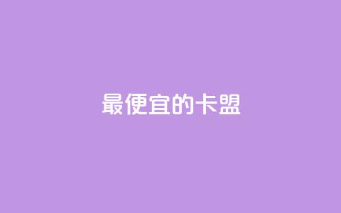 最便宜的卡盟 - 最佳性价比的卡盟推荐~ 第1张 最便宜的卡盟 - 最佳性价比的卡盟推荐~ 第1张