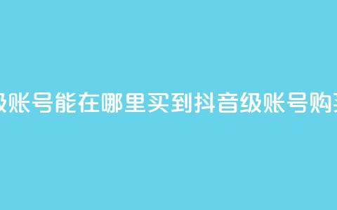 抖音60级账号能在哪里买到(抖音60级账号购买指南) 第1张 抖音60级账号能在哪里买到(抖音60级账号购买指南) 第1张