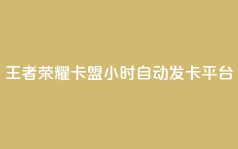 王者荣耀卡盟24小时自动发卡平台 - 王者荣耀卡盟24小时自动发卡平台：最快速、便捷的购卡选择。  第1张