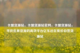 卡盟货源站，卡盟货源站官网，卡盟货源站，寻找优质货源的高效平台亿乐社区低价自营货源站