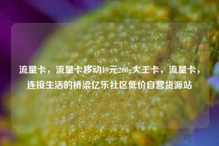 流量卡，流量卡移动19元200g大王卡，流量卡，连接生活的桥梁亿乐社区低价自营货源站