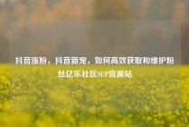 抖音涨粉，抖音新宠，如何高效获取和维护粉丝亿乐社区SUP货源站