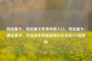 纯流量卡，纯流量卡免费申请入口，纯流量卡，满足需求、节省成本的新选择亿乐社区SUP货源站