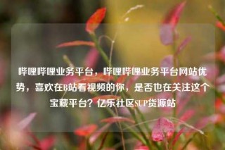 哔哩哔哩业务平台，哔哩哔哩业务平台网站优势，喜欢在B站看视频的你，是否也在关注这个宝藏平台？亿乐社区SUP货源站