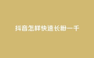 抖音怎样快速长粉一千 - 如何在抖音迅速吸引一千名粉丝。