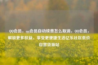 QQ会员，qq会员自动续费怎么取消，QQ会员，解锁更多权益，享受更便捷生活亿乐社区低价自营货源站