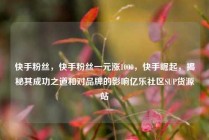 快手粉丝，快手粉丝一元涨1000，快手崛起，揭秘其成功之道和对品牌的影响亿乐社区SUP货源站