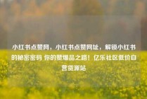 小红书点赞网，小红书点赞网址，解锁小红书的秘密密码 你的赞爆品之路！亿乐社区低价自营货源站