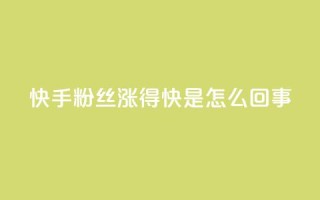 快手粉丝涨得快是怎么回事,自助下单平台 - 抖音点赞充值链接 - qq空间点赞
