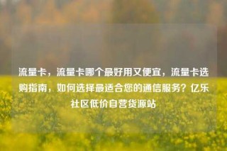 流量卡，流量卡哪个最好用又便宜，流量卡选购指南，如何选择最适合您的通信服务？亿乐社区低价自营货源站