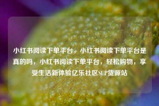 小红书阅读下单平台，小红书阅读下单平台是真的吗，小红书阅读下单平台，轻松购物，享受生活新体验亿乐社区SUP货源站