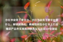 小红书业务下单平台，小红书业务下单平台是什么，解锁新商机！揭秘如何在小红书上打造爆款产品并实现高效销售亿乐社区SUP货源站
