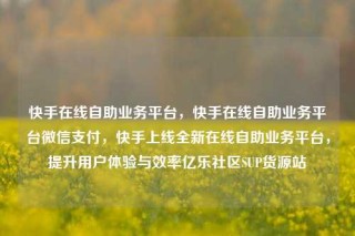 快手在线自助业务平台，快手在线自助业务平台微信支付，快手上线全新在线自助业务平台，提升用户体验与效率亿乐社区SUP货源站
