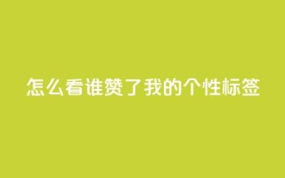 qq怎么看谁赞了我的个性标签,dy点赞秒到账 - QQ空间评论1个下单 - 快手播放量免费1万