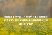 抖音播放下单平台，抖音播放下单平台有哪些，抖音崛起，解锁短视频时代的购物新路径亿乐社区SUP货源站
