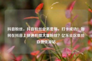 抖音粉丝，抖音粉丝业务套餐，打卡成功！如何在抖音上快速积攒大量粉丝？亿乐社区低价自营货源站