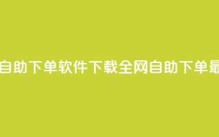 最便宜24小时自助下单软件下载 - 全网自助下单最便宜