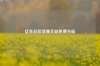 亿乐社区货源主站免费分站