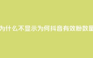 抖音有效粉数量为什么不显示 - 为何抖音有效粉数量无法显示？~