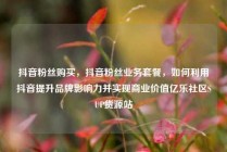 抖音粉丝购买，抖音粉丝业务套餐，如何利用抖音提升品牌影响力并实现商业价值亿乐社区SUP货源站