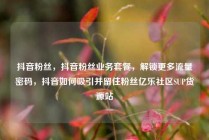 抖音粉丝，抖音粉丝业务套餐，解锁更多流量密码，抖音如何吸引并留住粉丝亿乐社区SUP货源站