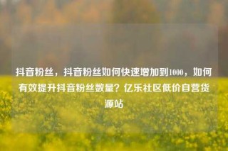 抖音粉丝，抖音粉丝如何快速增加到1000，如何有效提升抖音粉丝数量？亿乐社区低价自营货源站
