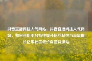 抖音直播间挂人气网站，抖音直播间挂人气网站，如何利用平台特性提升粉丝粘性与流量增长亿乐社区低价自营货源站