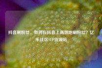 抖音刷粉丝，如何在抖音上高效地刷粉丝？亿乐社区SUP货源站