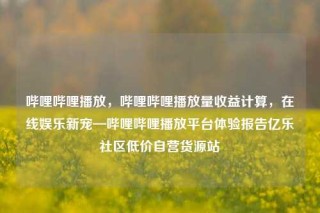 哔哩哔哩播放，哔哩哔哩播放量收益计算，在线娱乐新宠—哔哩哔哩播放平台体验报告亿乐社区低价自营货源站