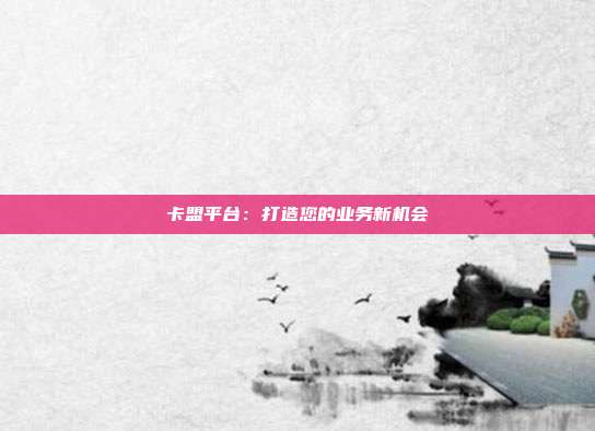 卡盟平台：打造您的业务新机会  第1张