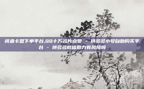 闲鱼卡盟下单平台,QQ十万名片点赞 - 拼多多小号自助购买平台 拼多多微信助力有风险吗  第1张