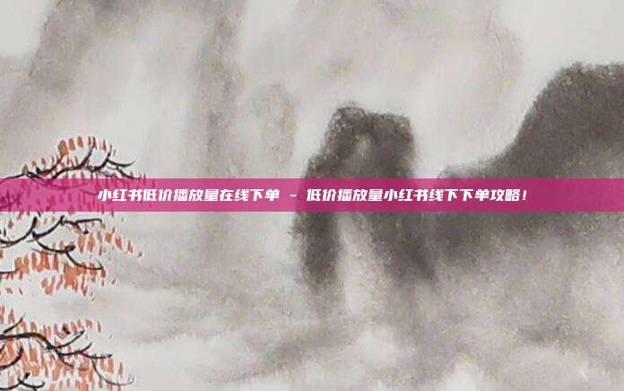 小红书低价播放量在线下单 - 低价播放量小红书线下下单攻略！  第1张