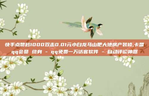快手点赞秒1000双击0.01元小白龙马山肥大地房产装修,卡盟qq会员 终身 - qq免费一万访客软件 自动评论神器  第1张