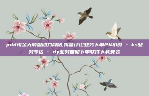 pdd现金大转盘助力网站,抖音评论业务下单24小时 - ks业务专区 dy业务自助下单软件下载安装  第1张