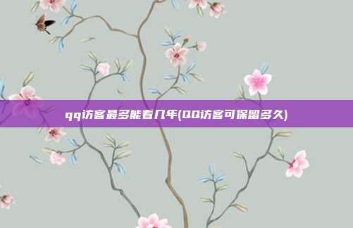 qq访客最多能看几年(QQ访客可保留多久)  第1张