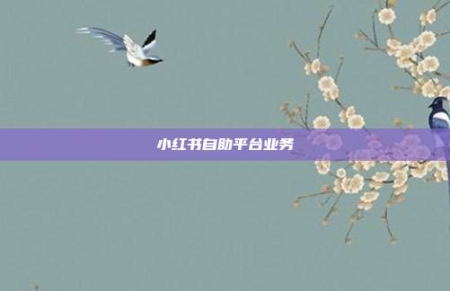 小红书自助平台业务  第1张