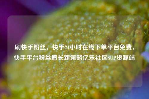 刷快手粉丝，快手24小时在线下单平台免费，快手平台粉丝增长新策略亿乐社区SUP货源站  第1张