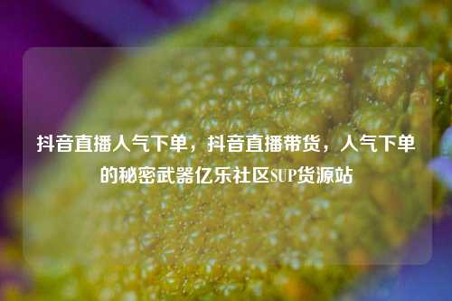 抖音直播人气下单，抖音直播带货，人气下单的秘密武器亿乐社区SUP货源站  第1张