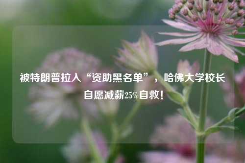 被特朗普拉入“资助黑名单”	，哈佛大学校长自愿减薪25%自救！  第1张