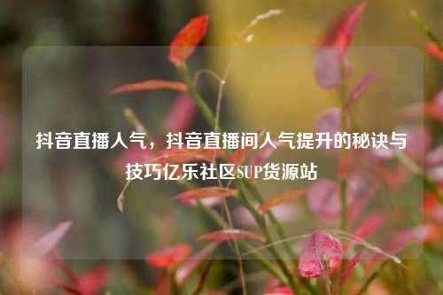 抖音直播人气，抖音直播间人气提升的秘诀与技巧亿乐社区SUP货源站  第1张