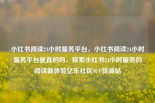 小红书阅读24小时服务平台，小红书阅读24小时服务平台是真的吗，探索小红书24小时服务的阅读新体验亿乐社区SUP货源站  第1张