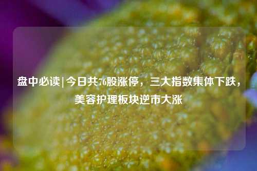 盘中必读|今日共76股涨停，三大指数集体下跌，美容护理板块逆市大涨  第1张