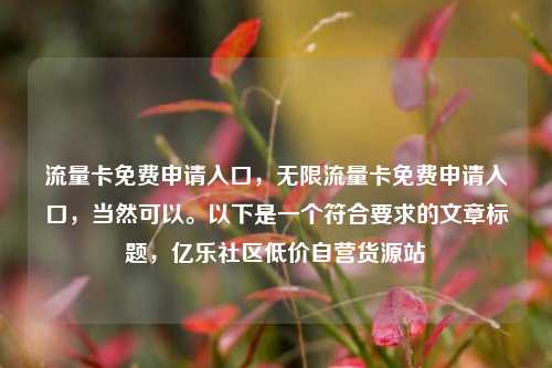 流量卡免费申请入口，无限流量卡免费申请入口，当然可以	。以下是一个符合要求的文章标题	，亿乐社区低价自营货源站  第1张