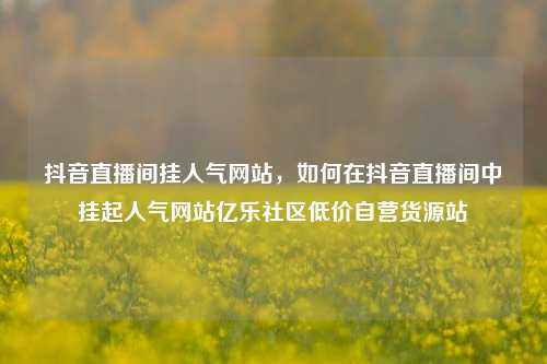 抖音直播间挂人气网站，如何在抖音直播间中挂起人气网站亿乐社区低价自营货源站  第1张