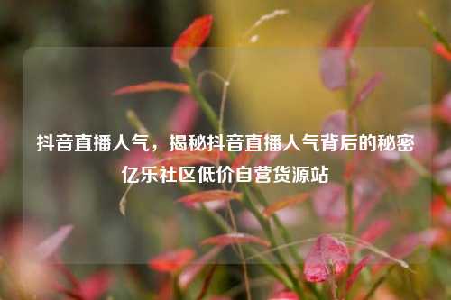 抖音直播人气	，揭秘抖音直播人气背后的秘密亿乐社区低价自营货源站  第1张