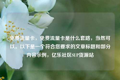 免费流量卡	，免费流量卡是什么套路，当然可以。以下是一个符合您要求的文章标题和部分内容示例，亿乐社区SUP货源站  第1张